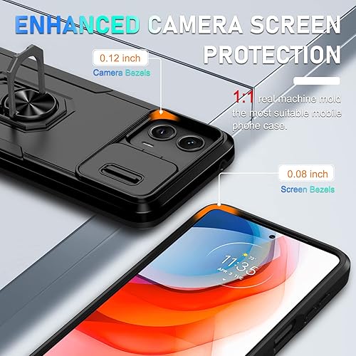 Miniatura 6 de Funda para Motorola Moto G 5G 2023 con 1 protector de pantalla no para la versión 2022, cubierta de lente de cámara deslizante integrada + soporte