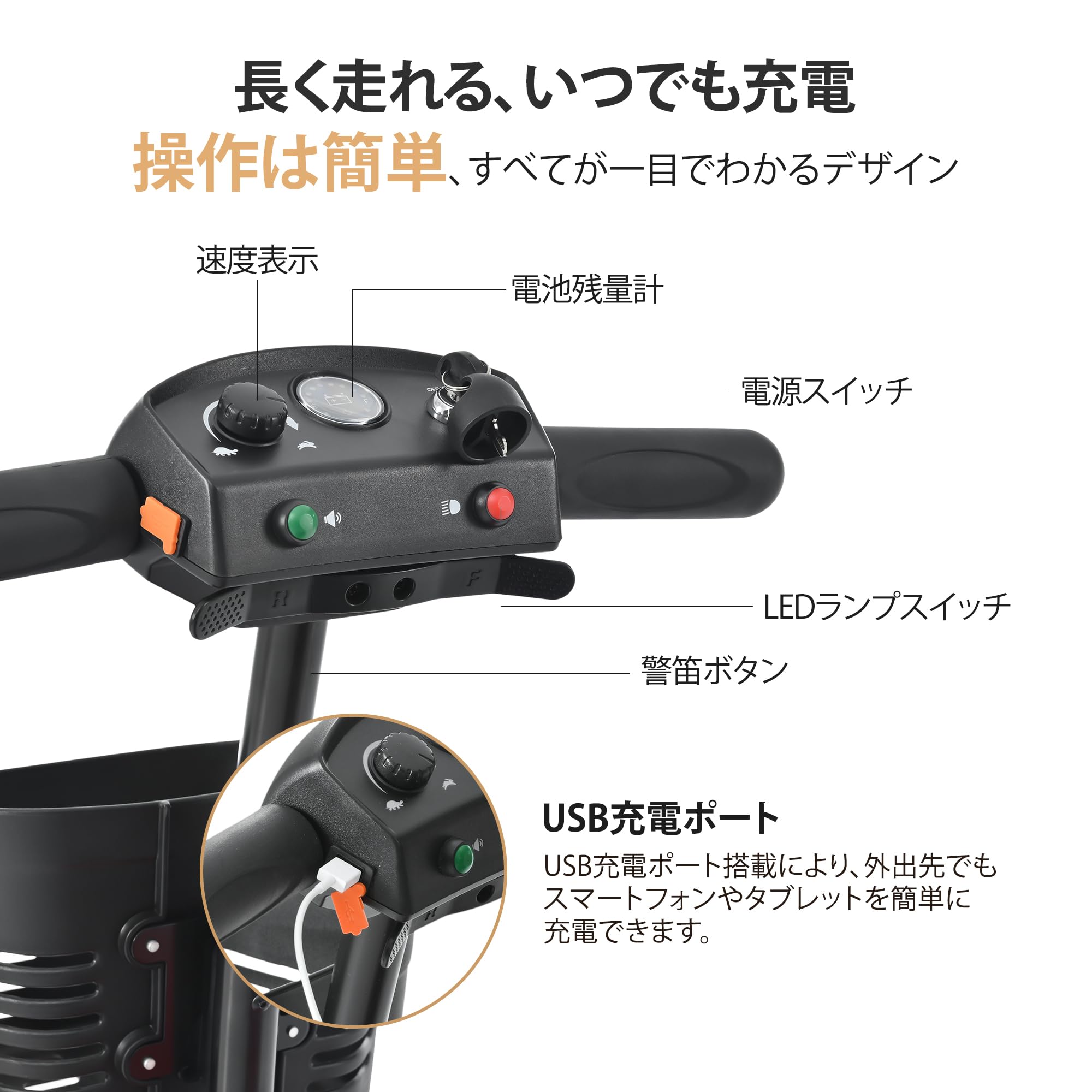 【大出血サービス￼】電動カート 充電式バッテリー搭載 Amazon.co.jp: 電動シニアカート、高齢者用電動4輪スクーター