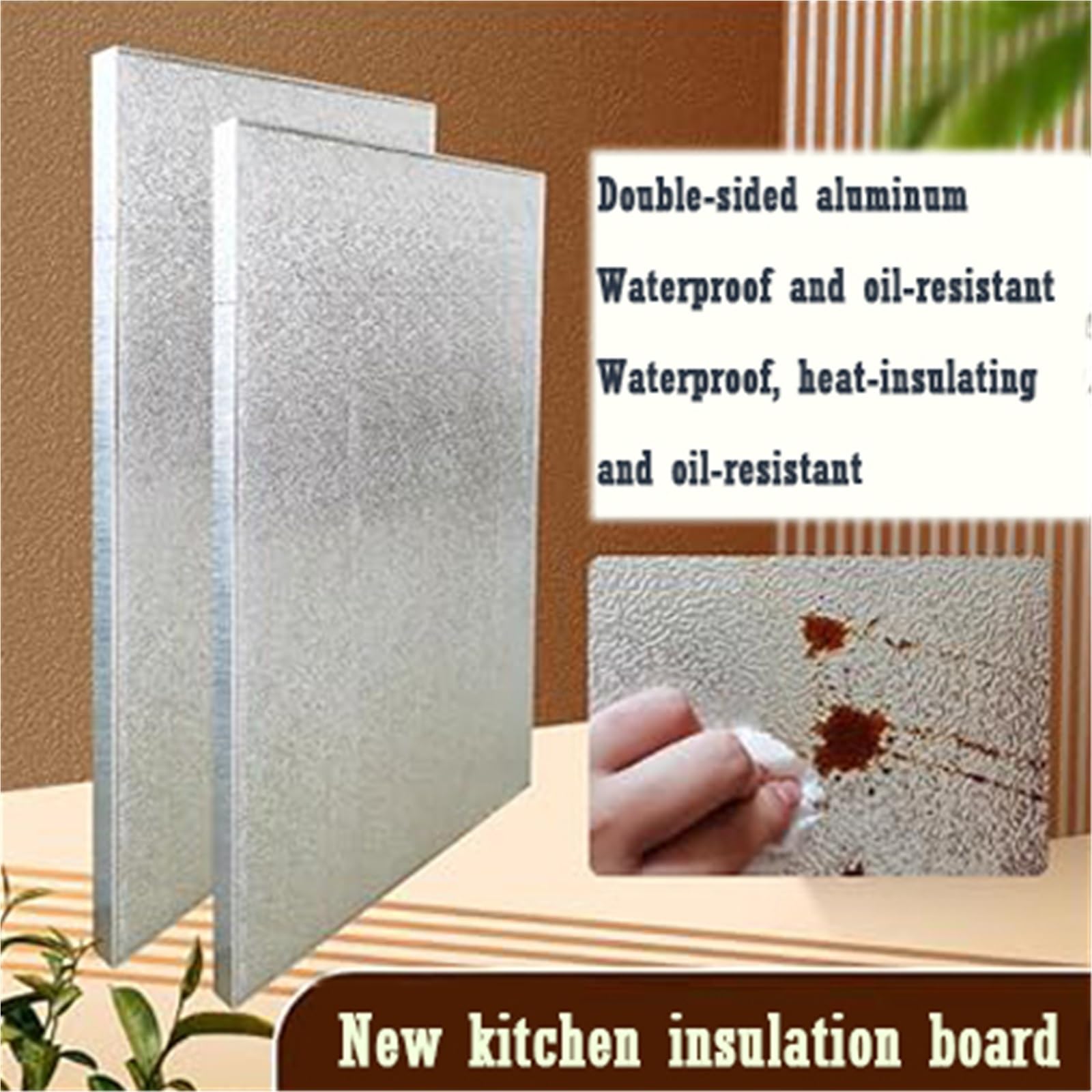 Pannello Isolante per Frigorifero e fornello, Pannello da Cucina Resistente al Calore in Lega di Alluminio 70x40cm, Pannello Isolante per refrigerazione e Cottura a Prova di Olio, Protezione