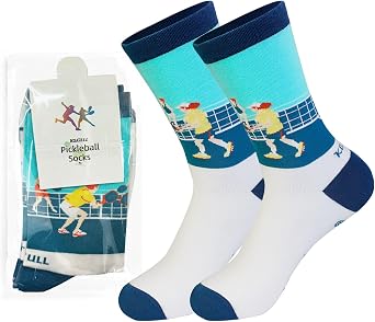 KOFULL Funny Pickleball Socks, Pickleball Themed Sock, Crew/Ankle socks, Accessories Gifts for Pickleball Fan Gift, Size 6-13