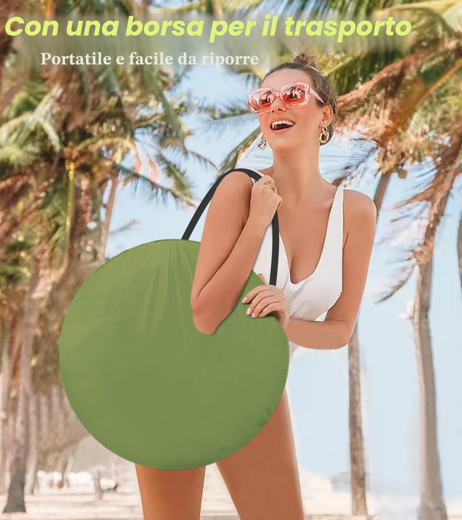 Tenda da doccia pop up, per la privacy, per il bagno, per il magazzino, per esterni, per il campeggio e la spiaggia, con borsa per il trasporto (UV 40+)