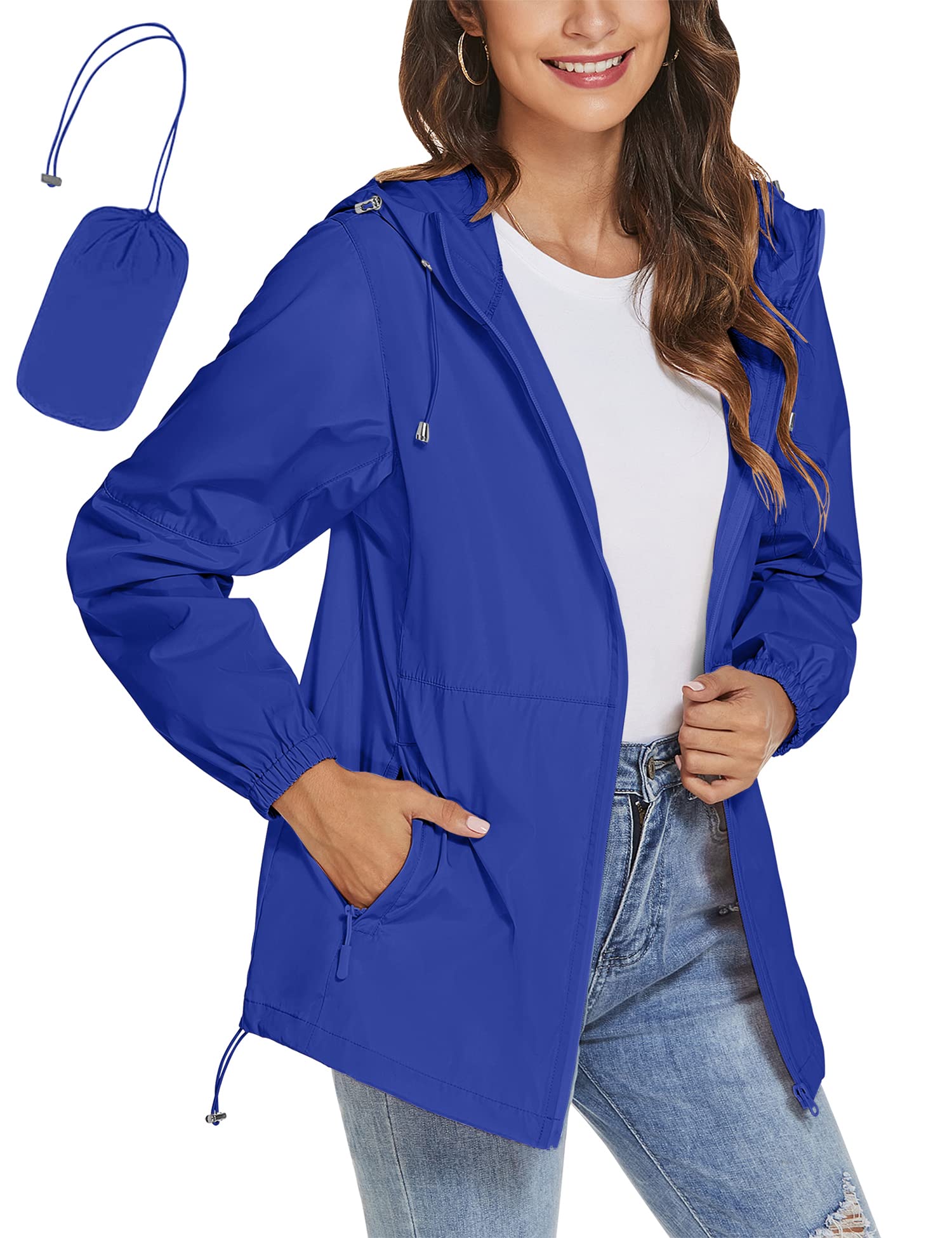 TCOT Womens Rain Jackets Waterproof Windbreaker Jackets lightweight Portable Rain Coat