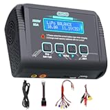 Lipo Battery Charger, 1-6S Balance Charger Discharge 150W 10A AC/DC for Li-Po Li-Hv Ion Fe NiMH NiCd Pb Hobby Batteries With Deans/Tamiya/JST/EC3/HiTec Connectors Cable Power Supply