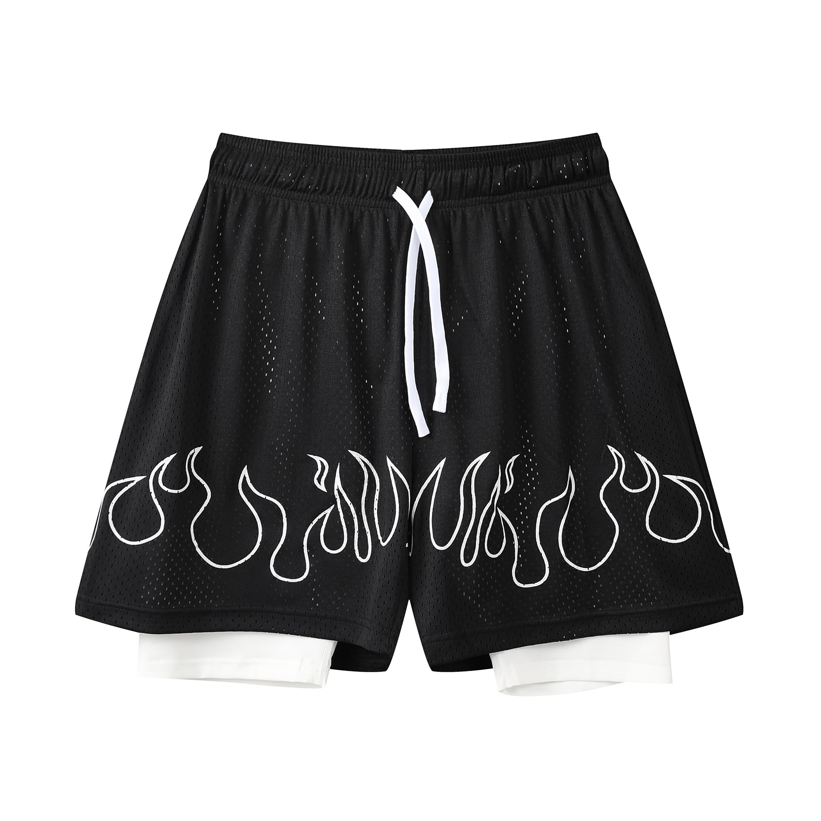 DIOTSR Mens Graphic Basketball Shorts Retro Athletic Running Shorts Streetwear Designer with Pockets