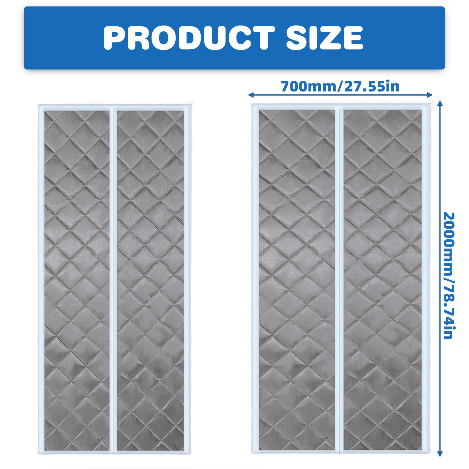 BORDEAG Tenda Della Porta Invernale Calda, Tenda Termica Magnetica, Tenda Magnetica Isolante Termica Per Porte, Tenda Per Porta Inverno Termica (70 X 200 cm)