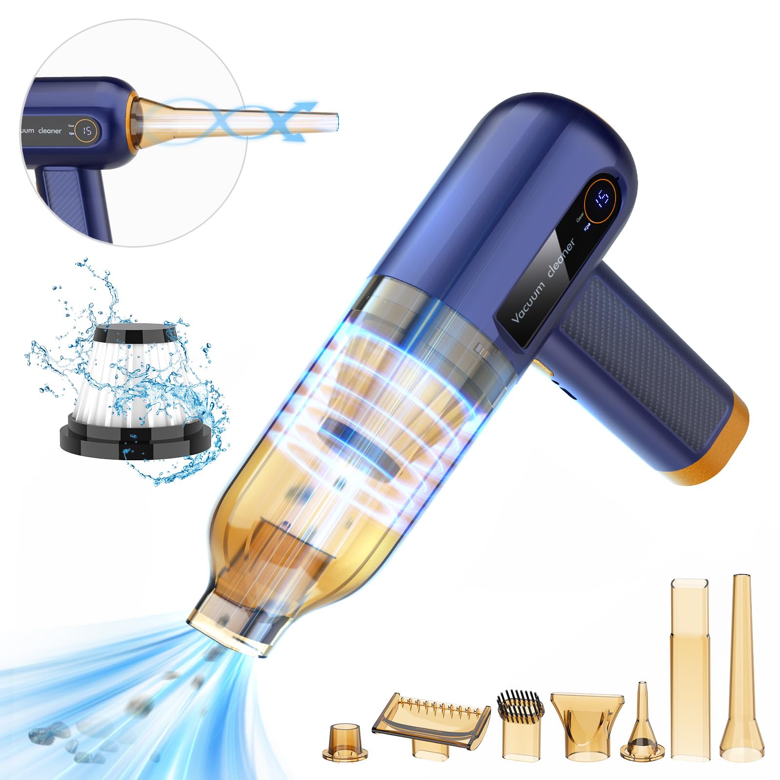 QJJIQW22OBGAOR81618 Collecteur de poussière sans fil multifonction soufflage et aspiration USB silencieux numérique