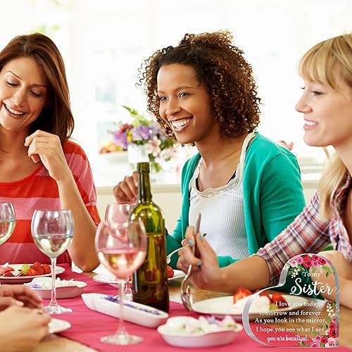 Miniatura 7 de Regalo de acrílico para hermana de corazón de hermana, recuerdo pisapapeles a Sister Is God's Way of Making Sure We Never Walk Alone, regalo de San