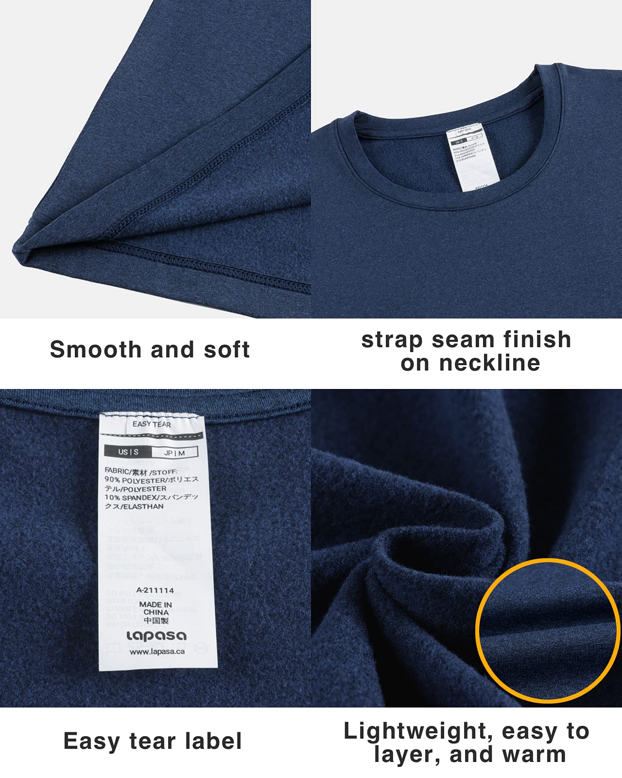 LAPASA Pacco da 2 o 1 Maglia Termica Peso Uomo Maniche Lunghe Canottiera Strato Base - Invernale Sport Allaperto Escursionismo Sci Snowboard M09/M26/M55