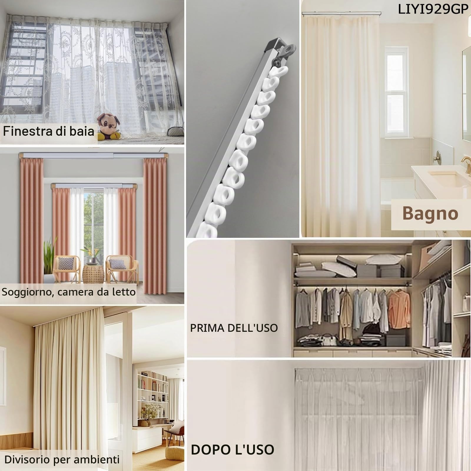 Binario Per Tenda Estensibile Facile Installazione - Bastoni Scorritenda Per Tende 85-420CM - Binari Regolabili Con Terminali In Metallo, Traccia Singola/Doppia Pista, Soffitto/parete(Single track,0.8
