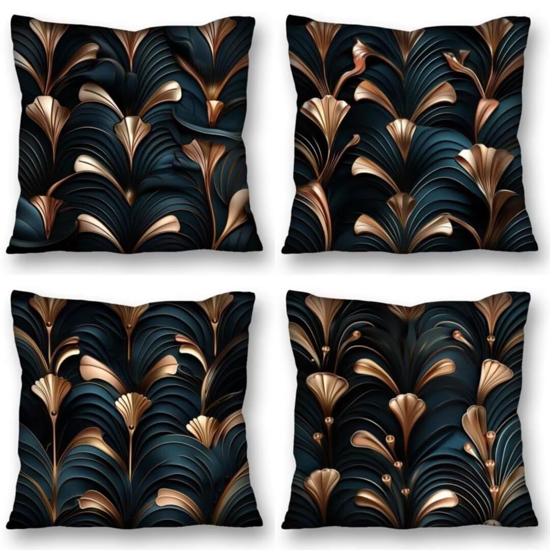 Juego de 4 Fundas de Cojines 75x75 cm Cojines moderno Arte Funda Cojin Cuadrados de Lino Fundas Cojines Sofá Cojines Decorativos para Salón Sofá Dormitorio Coche Jardín Silla Decoración del Hogar