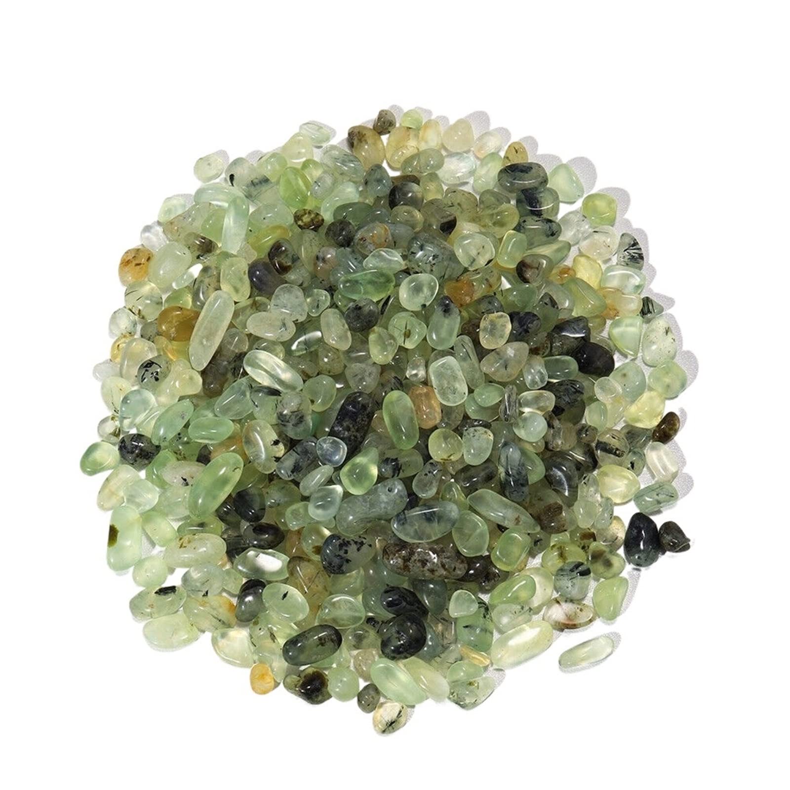 100 g/paquete de chips de cuarzo de uva verde Natural, grava, cristal de roca, piedras preciosas, acuario pulido, decoración de la habitación del hogar Inicio Colecciones ( Color : Grape Quartz , Size