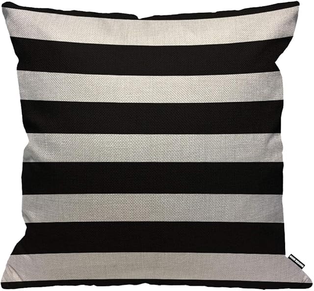 HGOD DESIGNS Cushion Cover Black White Stripe Throw Pillow Cover Home Decorative for Men/Women/Boys/Girls living room Bedroom Sofa Chair 18X18 Inch Pillowcase