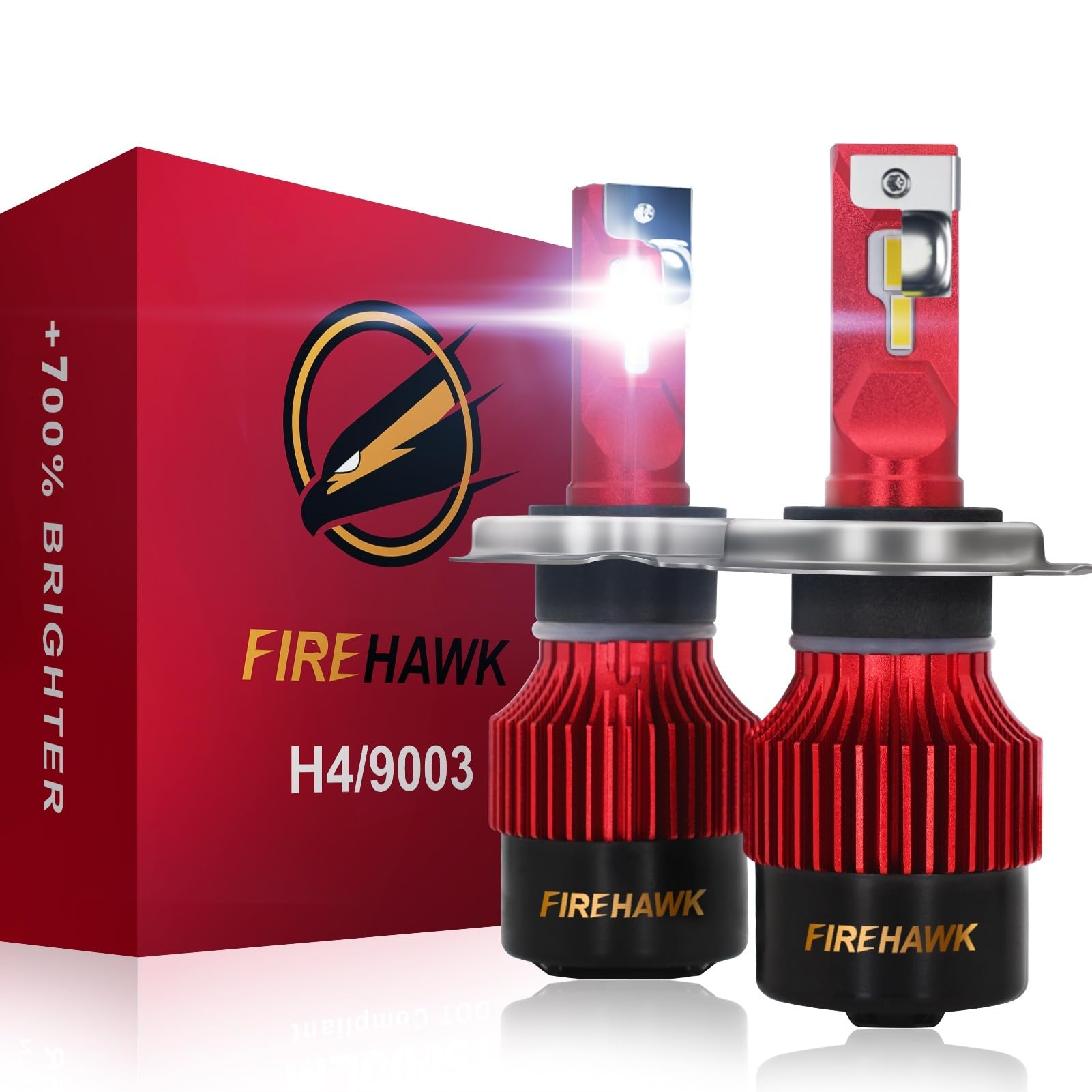 Firehawk H4 9003 Bulbs 50000LM 700% Brighter 6000K IP68 Fog Light 2 Pack