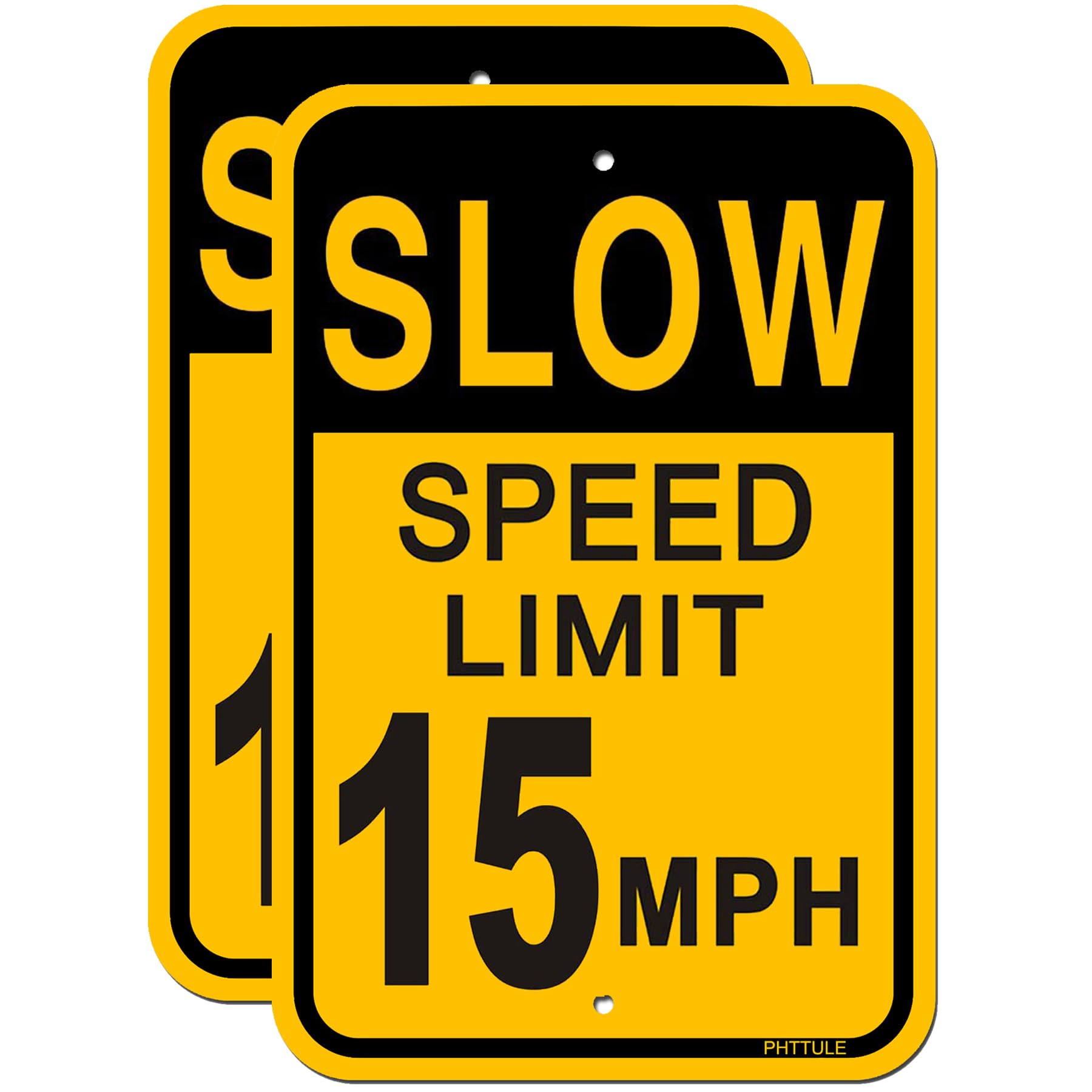 Señal de seguridad de 15 MPH con límite de velocidad de 15 MPH, reflectante, de aluminio, 15 MPH, para calle, protección UV, resistente a la intemperie, uso en exteriores