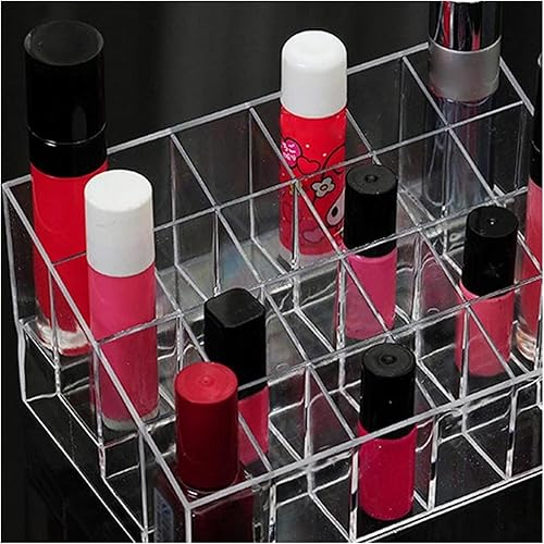 Miniatura 5 de HANRUO 24 Grid Lipstick Box Acrylic Makeup Organizer Storage Box Lipstick Nail Polish (Color  C Black 1PC)
