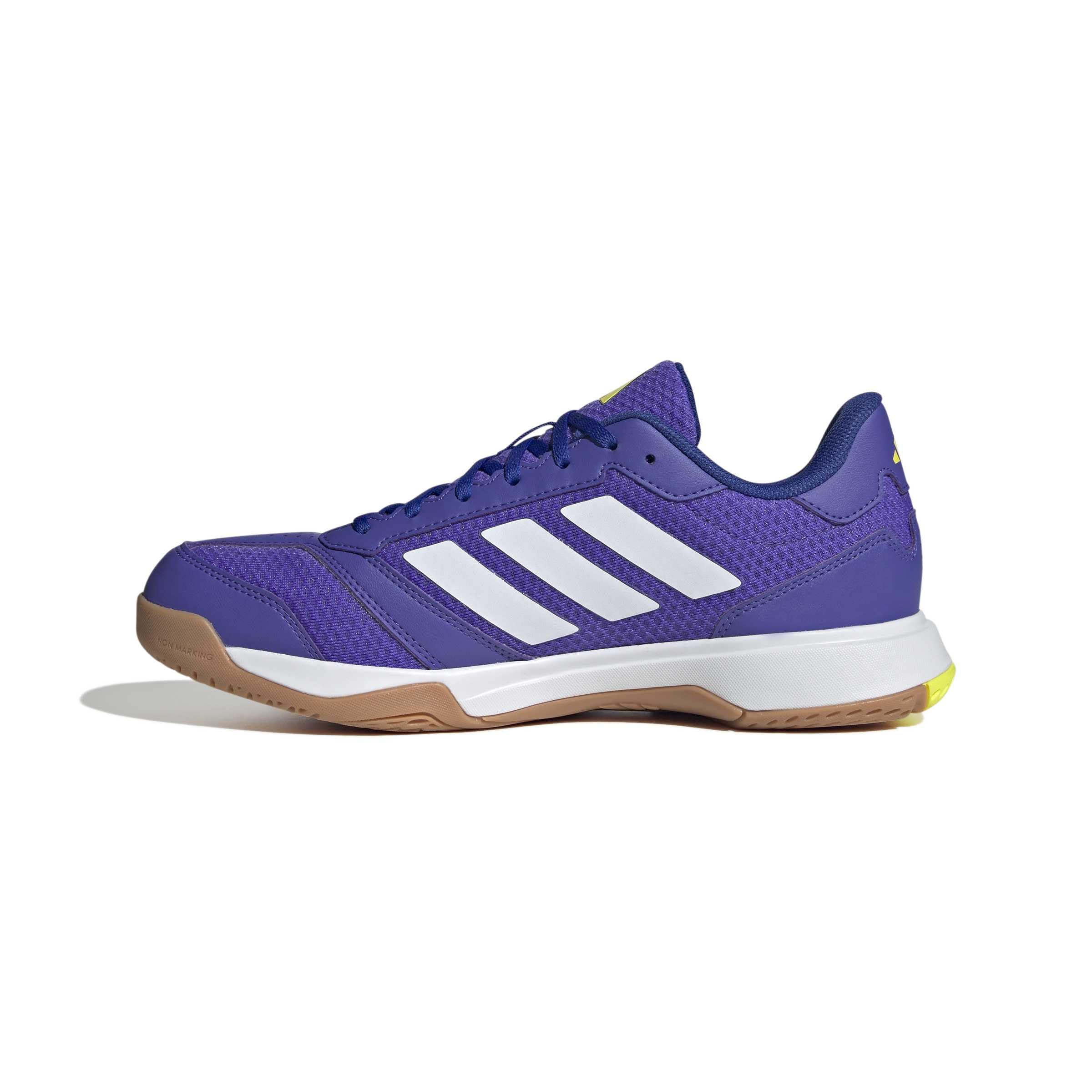 adidas Herren Ligra 8 Mens Indoor Shoes, Solar Purple/FTWR White/Solar Lemon, 43 1/3 EU