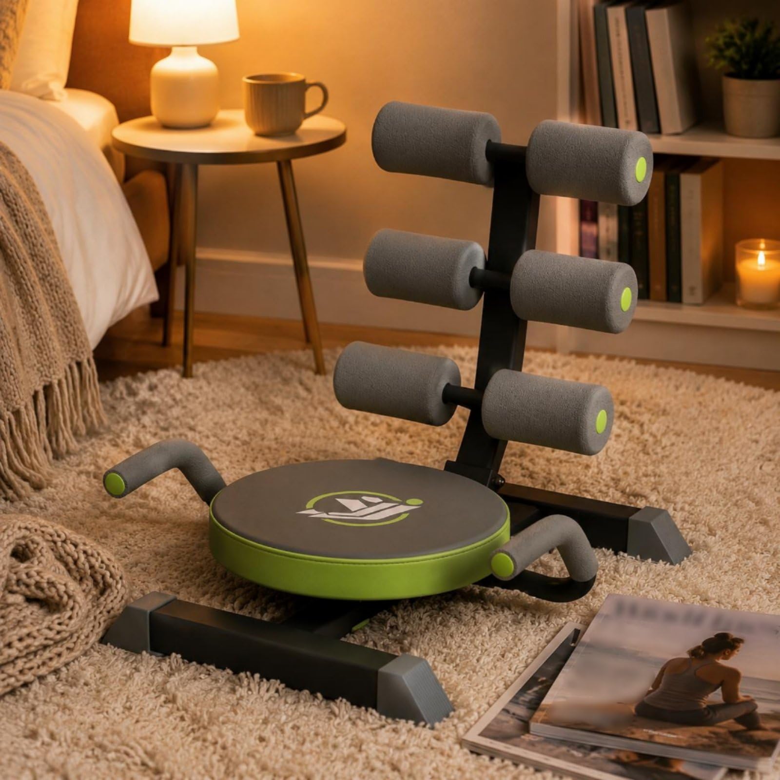 Qianly Allenatore Addominali Pieghevole Facile da Usare Attrezzo Fitness Basso Impatto Attrezzatura Sportiva per Casa