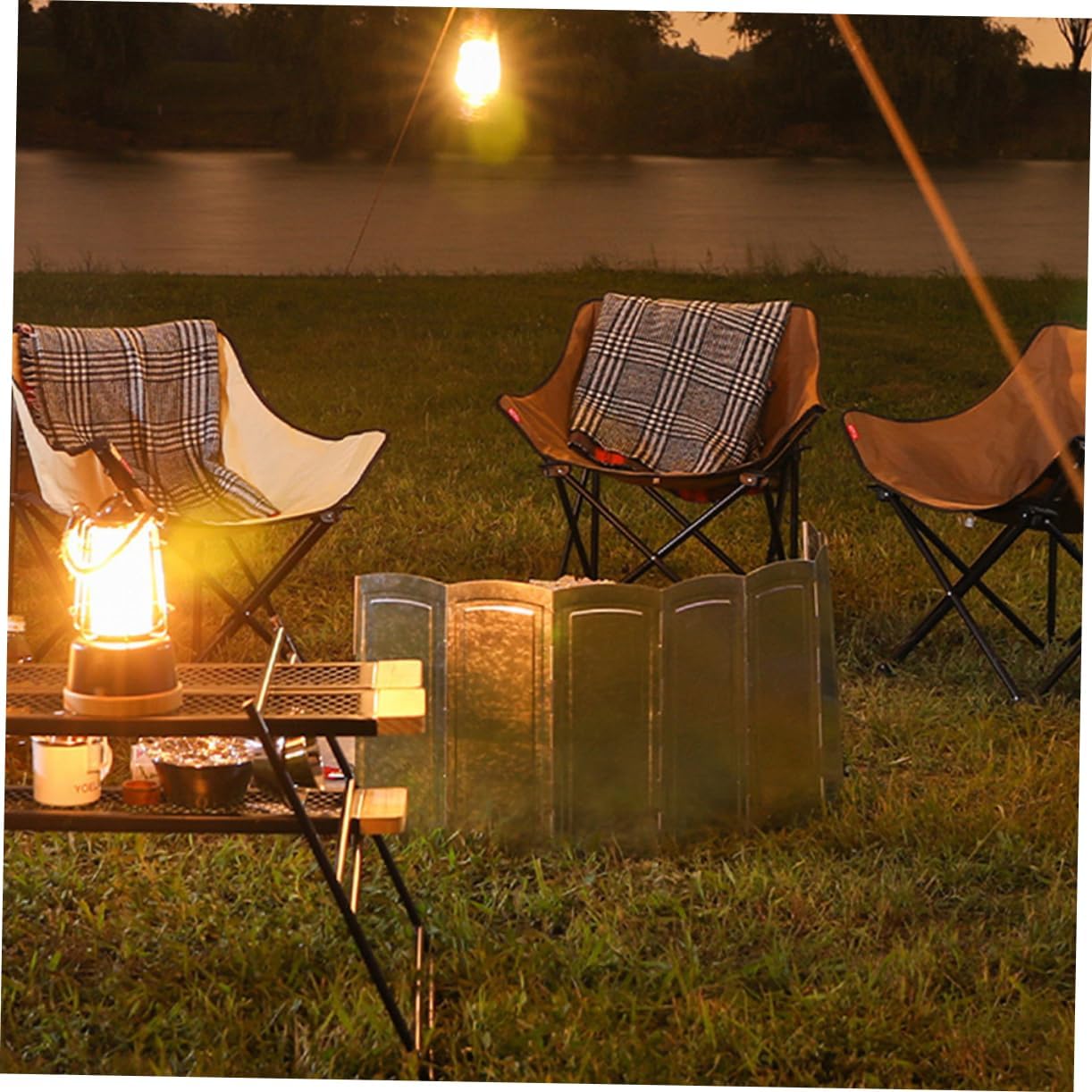 Portable Wind Deflector Windproof Camping Tarp for BBQ Stove Windscreen Easy to Carry and Store