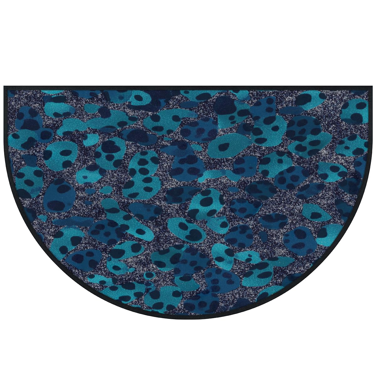 Mexpekil Paillasson demi-lune bleu foncé pailleté pour intérieur et extérieur - Tapis demi rond absorbant la saleté - 100 x 160 cm