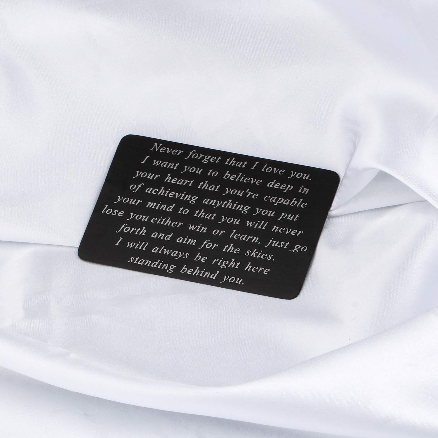 Inspirational Wallet Insert Card - Engraved Aluminum, 3.5x2 Inches, Uplifting Message Gift For Graduation, Birthday, Encouragement