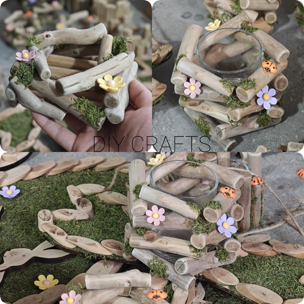 Driftwood for Crafts, 4.7 Inch Long 0.4-0.8 Inch in Diameter Driftwood Sticks for DIY Crafts Photo Props School Projects, Beach Wood Crafts Decor (20Pcs)