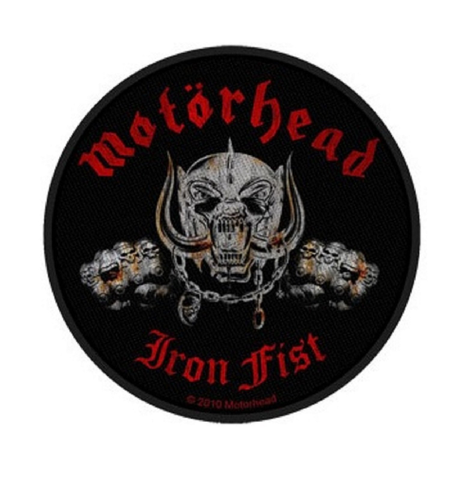 Razamataz Men's Schwarz Motorhead Iron Fist Skull Official Circular Patch (10Cm)
