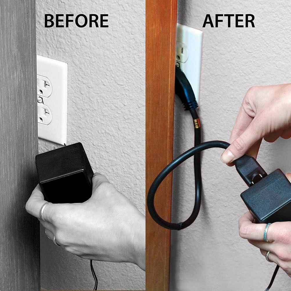 FIRMERST 6 Feet 1875W 15A Low Profile Flat Plug Extension Cord 14 AWG Black UL Listed - - 