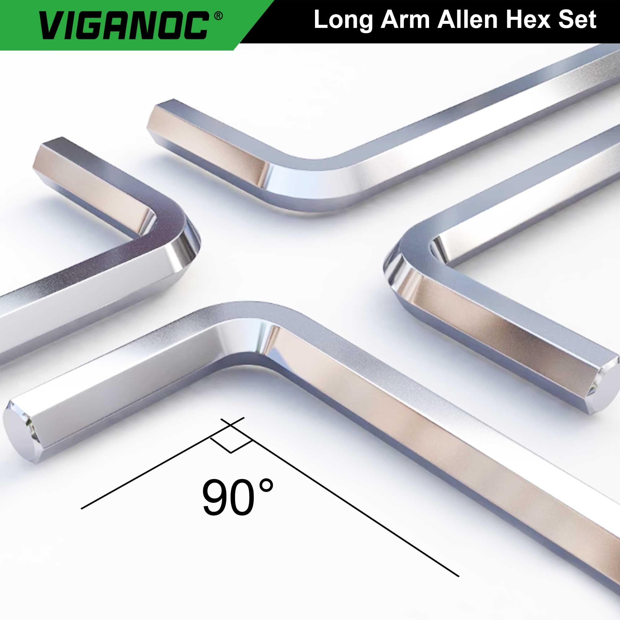 Viganoc Allen Hex Key Set, 9-Piece, L-Shape, Chrome Vanadium Steel, 1.5-10 mm - Image 4