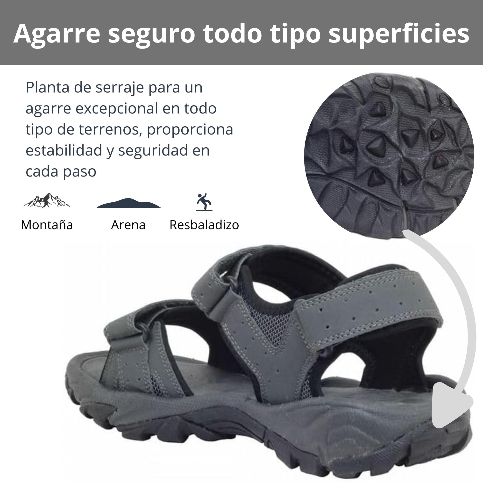 HI-TEC NERPA Sandalia deportiva hombre, zapatillas exterior senderismo, calzado de uso diario con planta de serraje