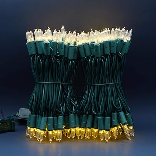 Miniatura 2 de SWEET SHINE Luces LED de Navidad de color blanco cálido con cable verde, 66 pies, 200 unidades, certificación UL, grado comercial, juego de tiras de