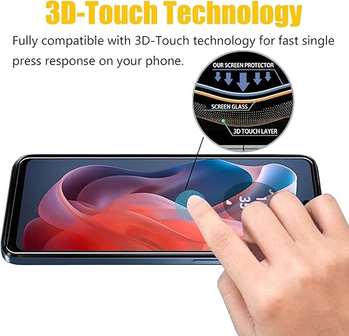 Miniatura 5 de Paquete de 3 protectores de pantalla de vidrio templado para Motorola Moto G 5G (2023), antiarañazos, sin burbujas