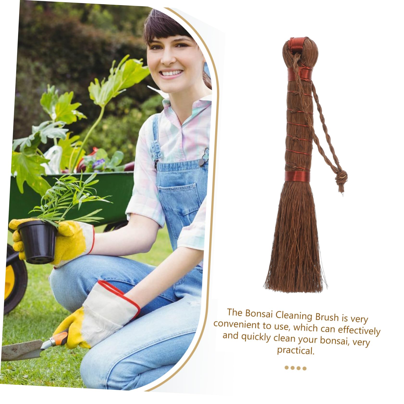 NEVERYOUYU Multi-use Bonsai Brush Palm for Cleaning and Flowerpots for Garden Maintenance and Bonsai Care