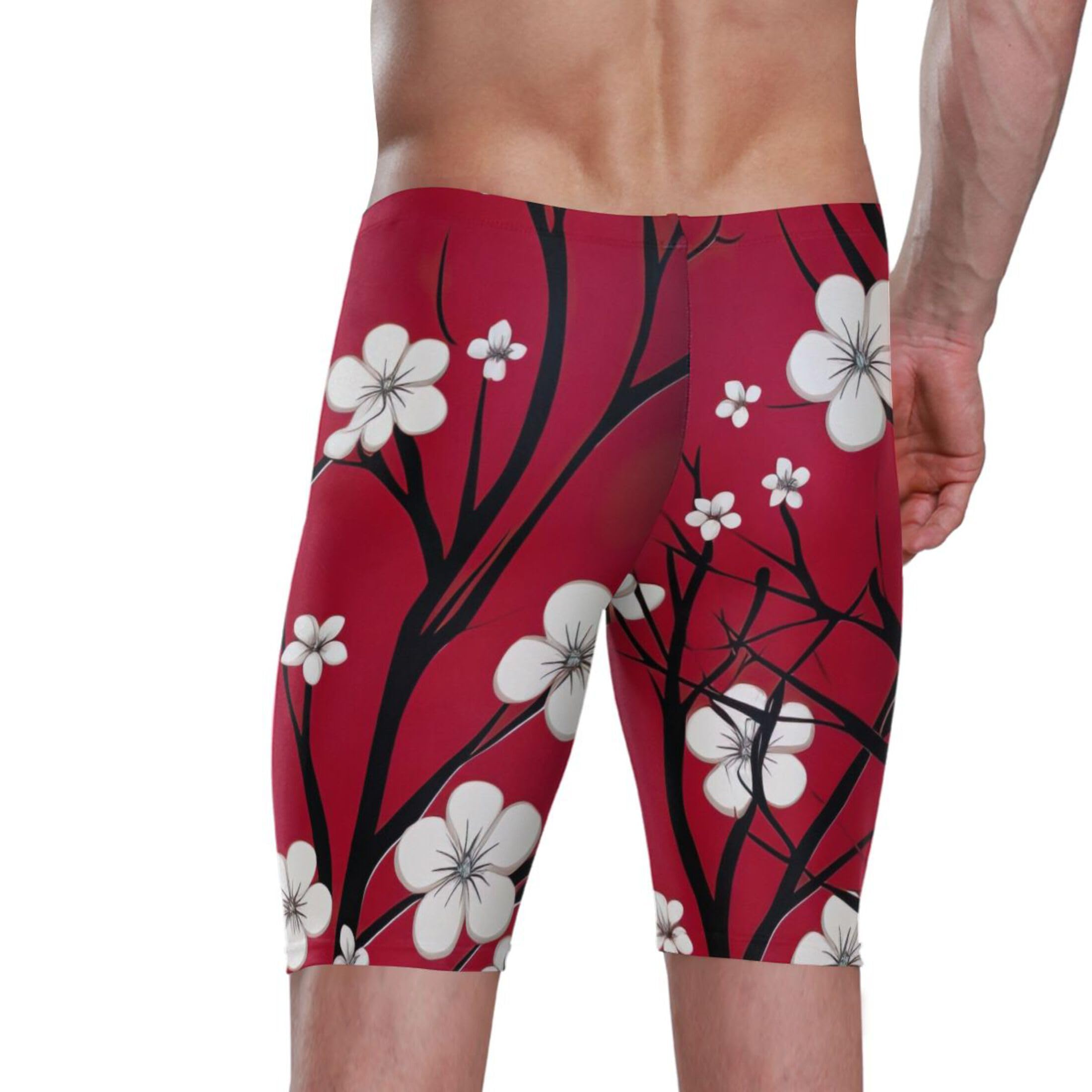 Plum Blossom Flowers Men's Swimsuit Swim Jammers L B0402165