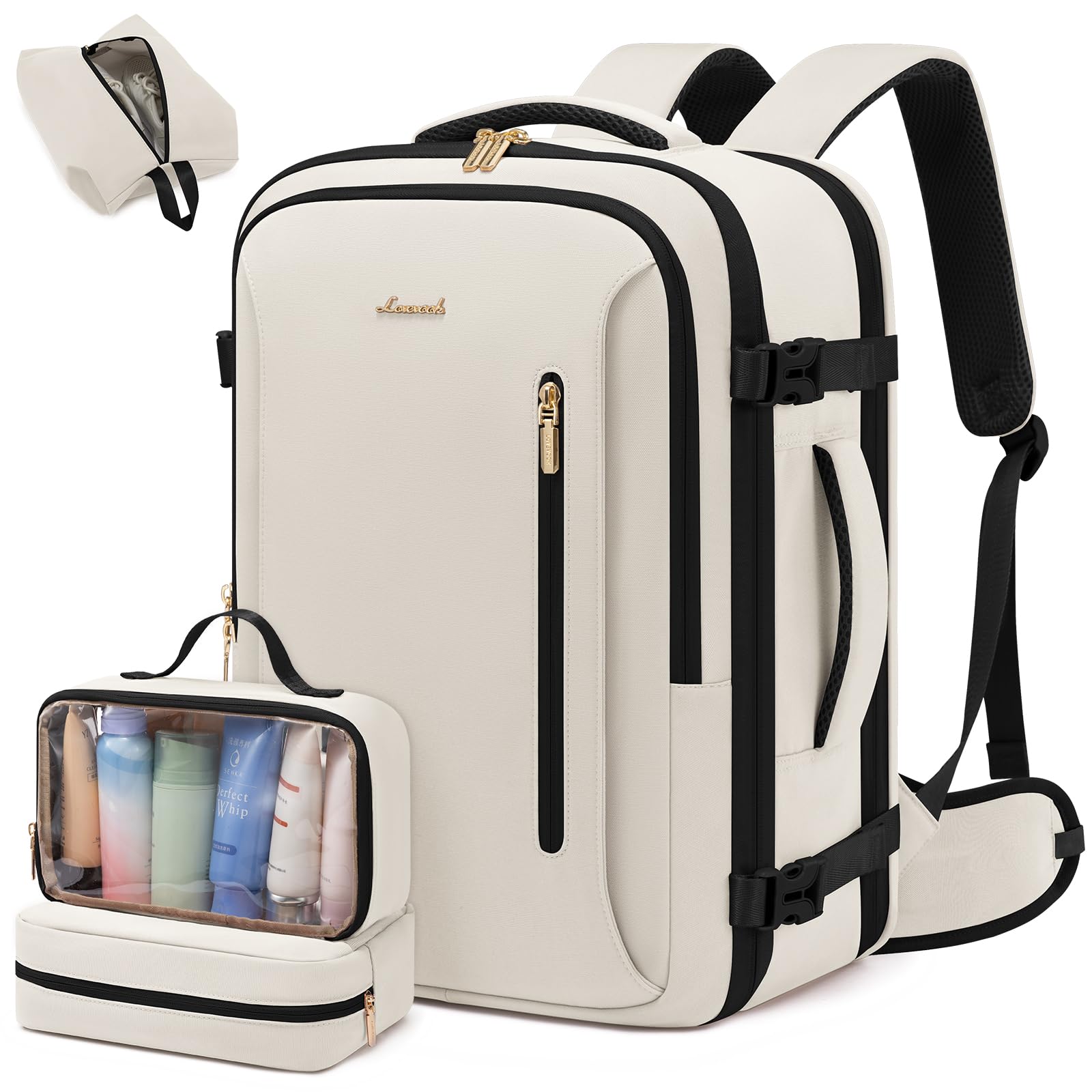 LOVEVOOK Travel Backpack For Women & Men with Waist Strap,40L Waterproof Carry On Backpack Luggage Travel Essentials Flight Approved,TSA Personal ltem