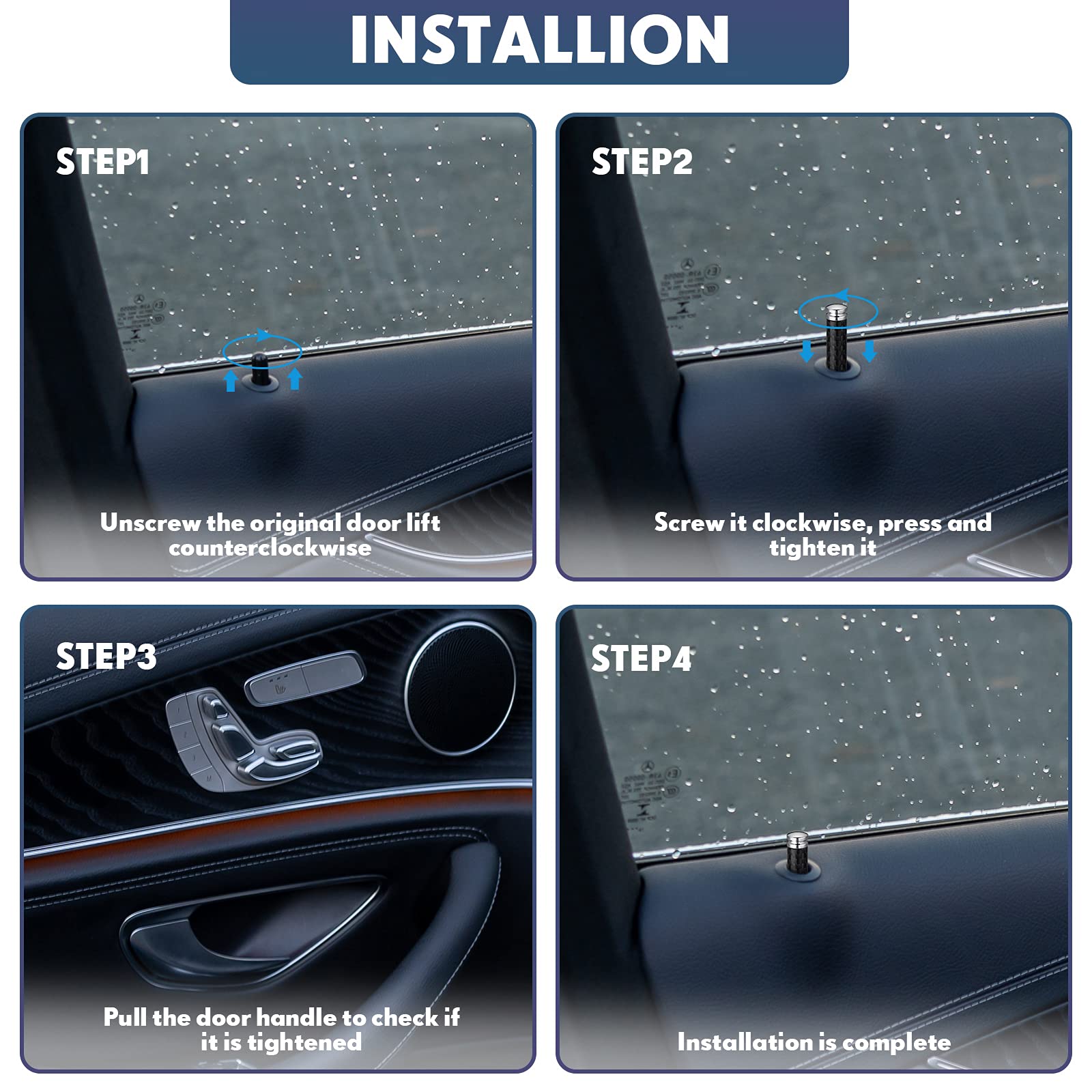 Carbon Fiber Car Door Lock Covers - Protect Your Pins -6