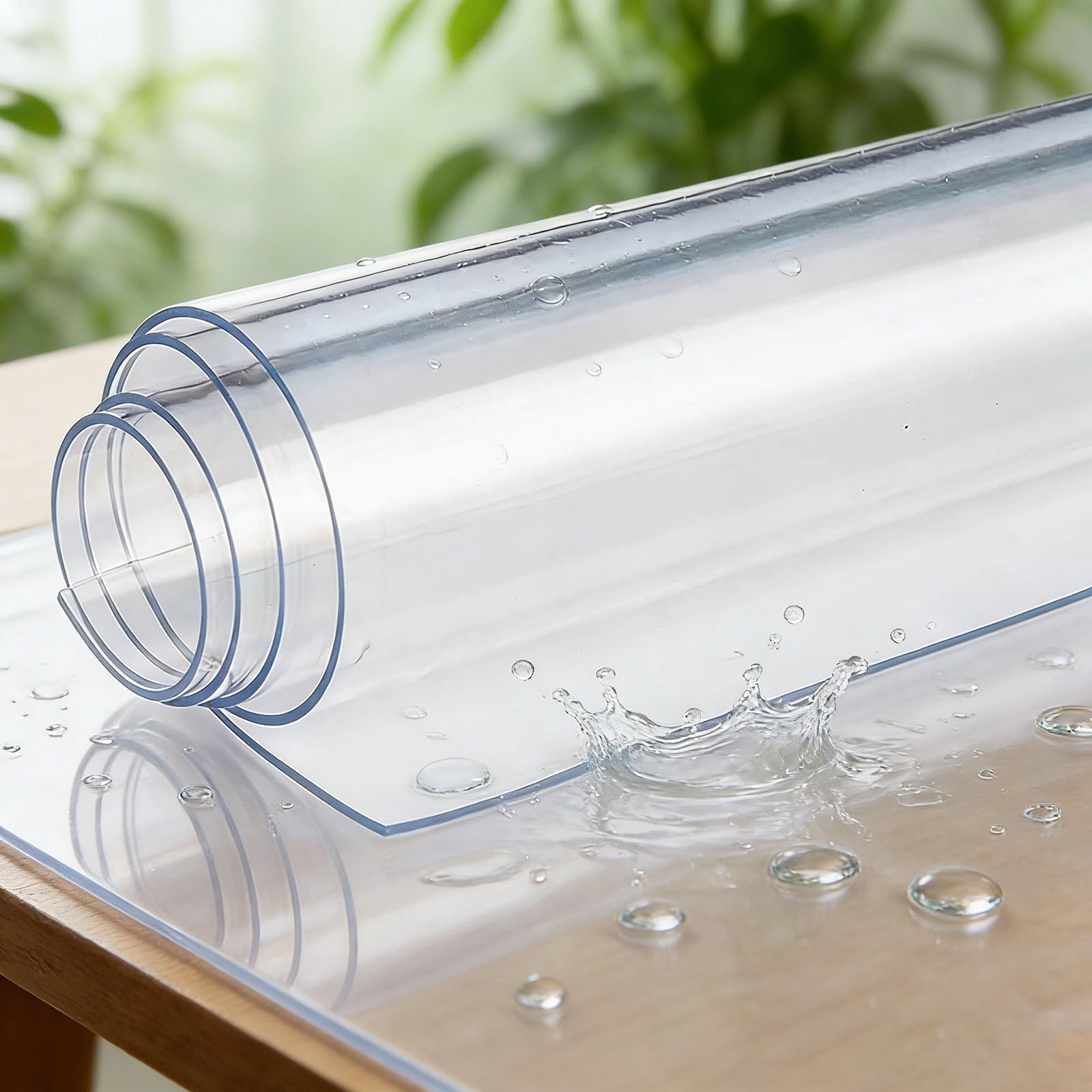 Protège les rayures table transparente 50x140cm film imperméable et nappe de cuisine anti-taches