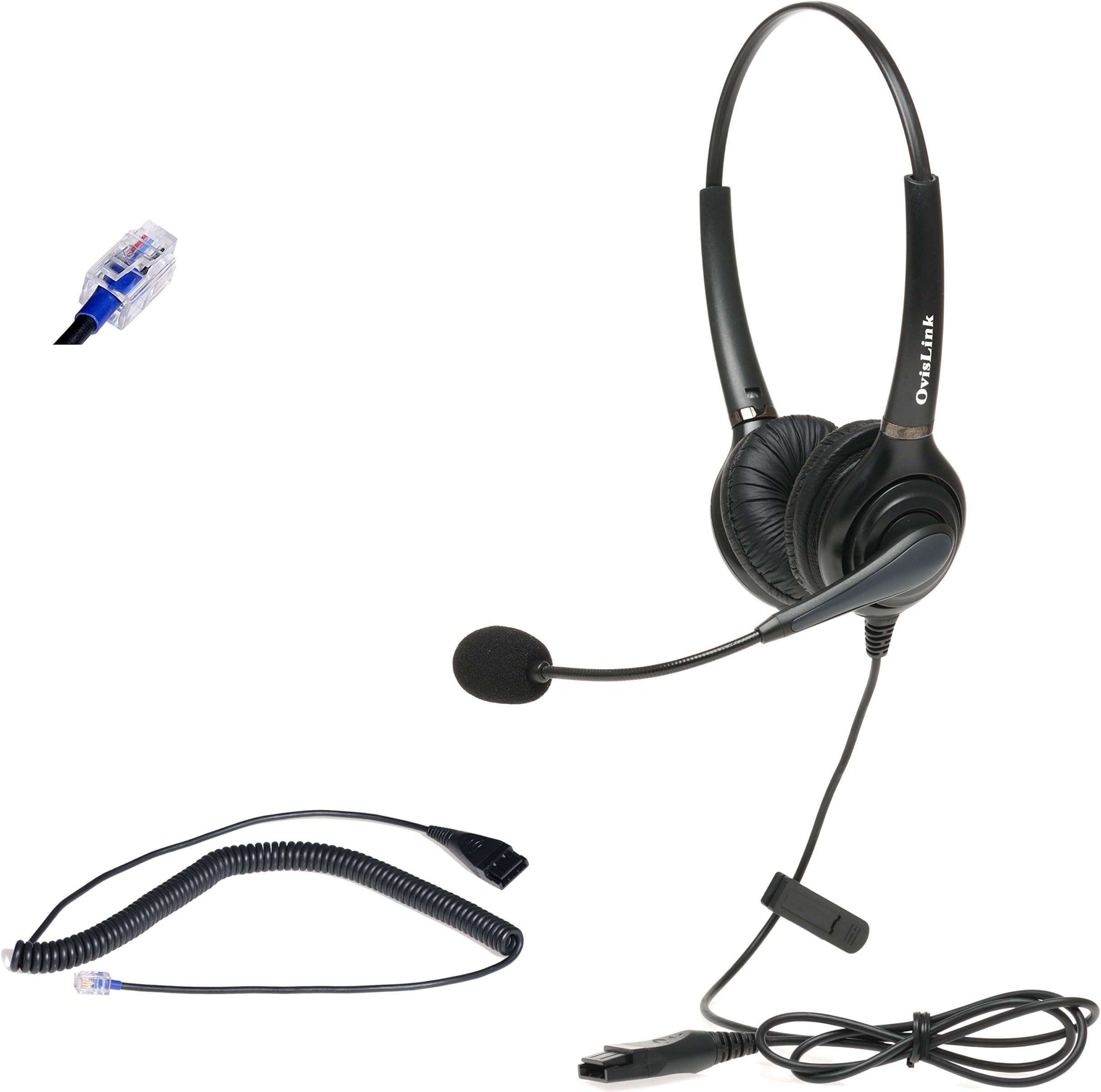 FortiFone Headset & Talkswitch IP Phone Headset for Call Center and Office | Noise Canceling Call Center Headset with HD Voice Quality | 2 Speakers on Both Ears | Comfortable and Durable