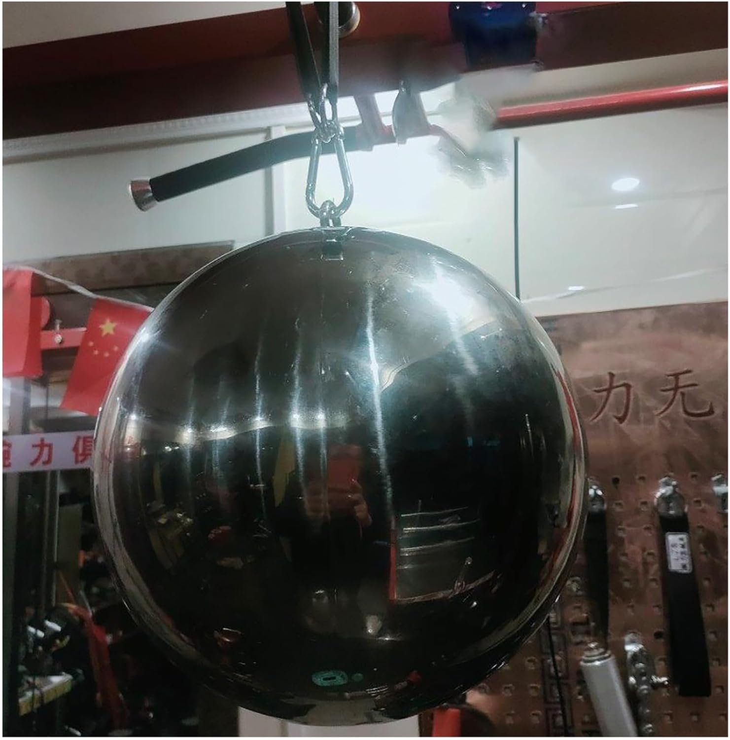 Pull Up Giant Ball, Ultimate Armwrestling Wrist Strength Trainer Two Handed Grip Extra Large Hollow Iron Ball for Finger, Wrist, Forearm Strength Training, 12 Inch Diameter