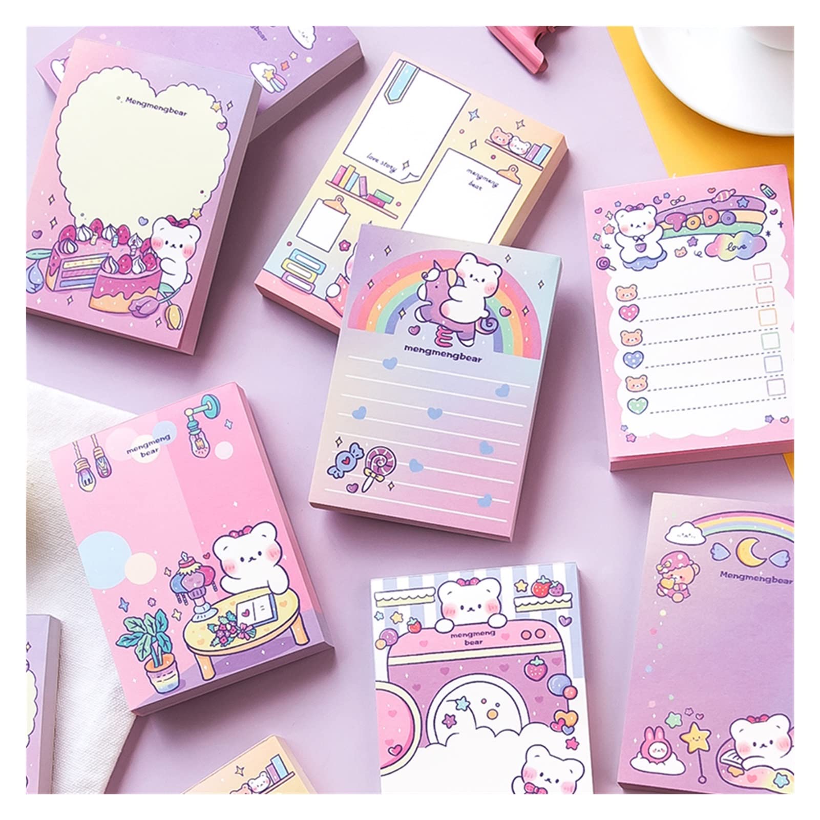 10 Clips De Papel De Etal, Clips De Notas De Oso Arco Iris, Clips De