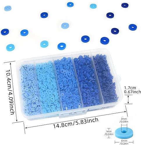Miniatura 3 de Amaney - 1050 cuentas heishi amarillas de arcilla polimérica de 0.236 pulgadas para hacer joyas, pulseras y collares
