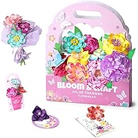 whatstem Color-Changing Paper Flower DIY Kit for Kids 6-12 - STEM Art Science Craft Bouquet Toy Gift