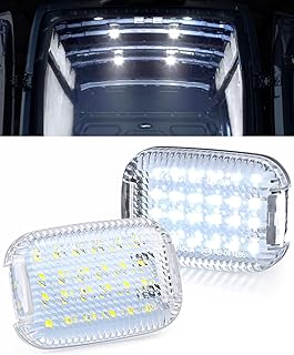 TOP-MAX 2 Transit Interior Cabin Courtesy Lights Cargo Load Space Area Dome Lights Replacement for 2014-2024 Ford Transit 150 250 350 350 HD Van Transit Connect, White LED 6000K w/Clear Lens