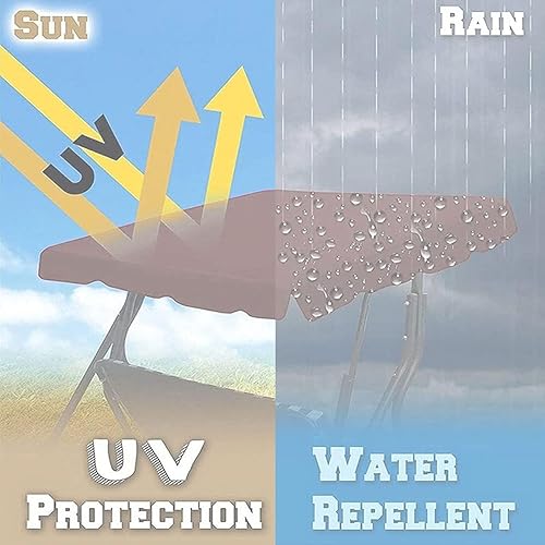 Miniatura 3 de Juego de funda universal para toldo de columpio para patio, cubierta superior de toldo de repuesto para asientos de columpio de jardín de 3 plazas