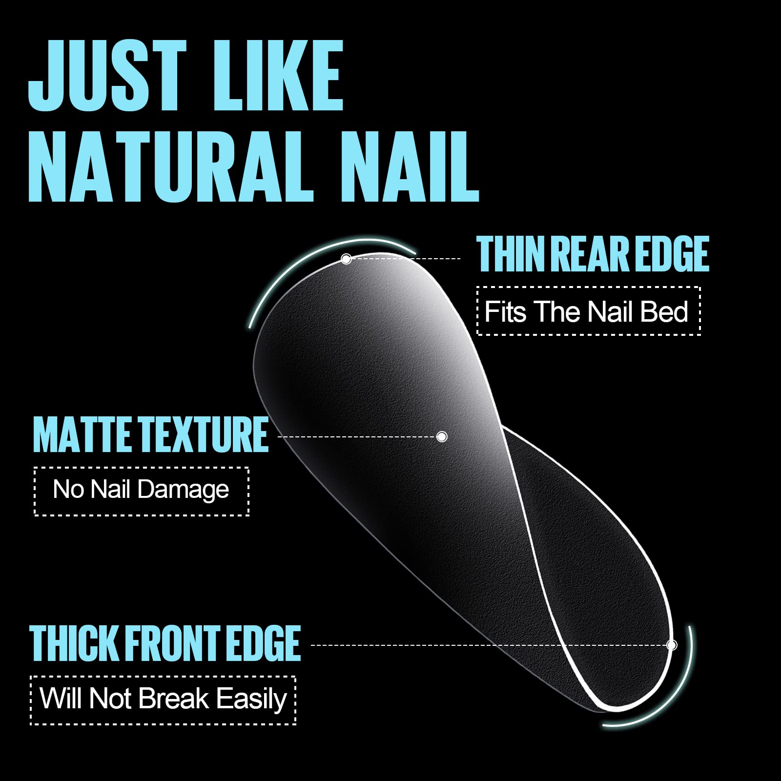 TOMICCA Professional Nail Tips, 450pcs Extra Short Oval Soft Gel, Double-Sided Matte No File Tips for Salon & Home Use - Image 4