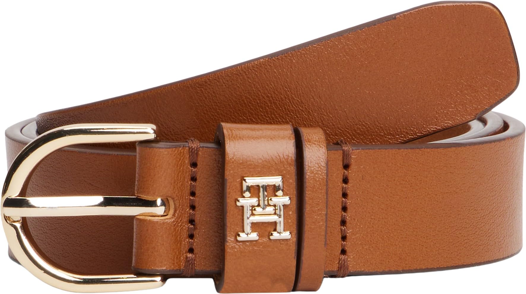 Tommy Hilfiger Women’s 2.5 cm Essential Effortless Leather Belt, Brown (Cognac), 37.4 inches