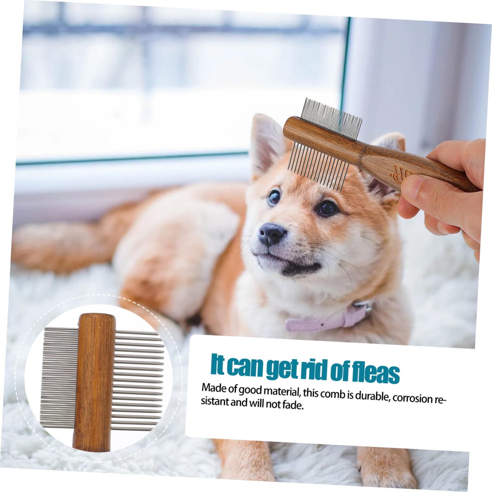 Kisangel 3piezas Cepillo Para Perros y Gatos Mango De Herramienta De Deshedding Efectiva Peine Para Eliminar Pelo Suelto y Enredos Para Cuidado y Limpieza De Mascotas
