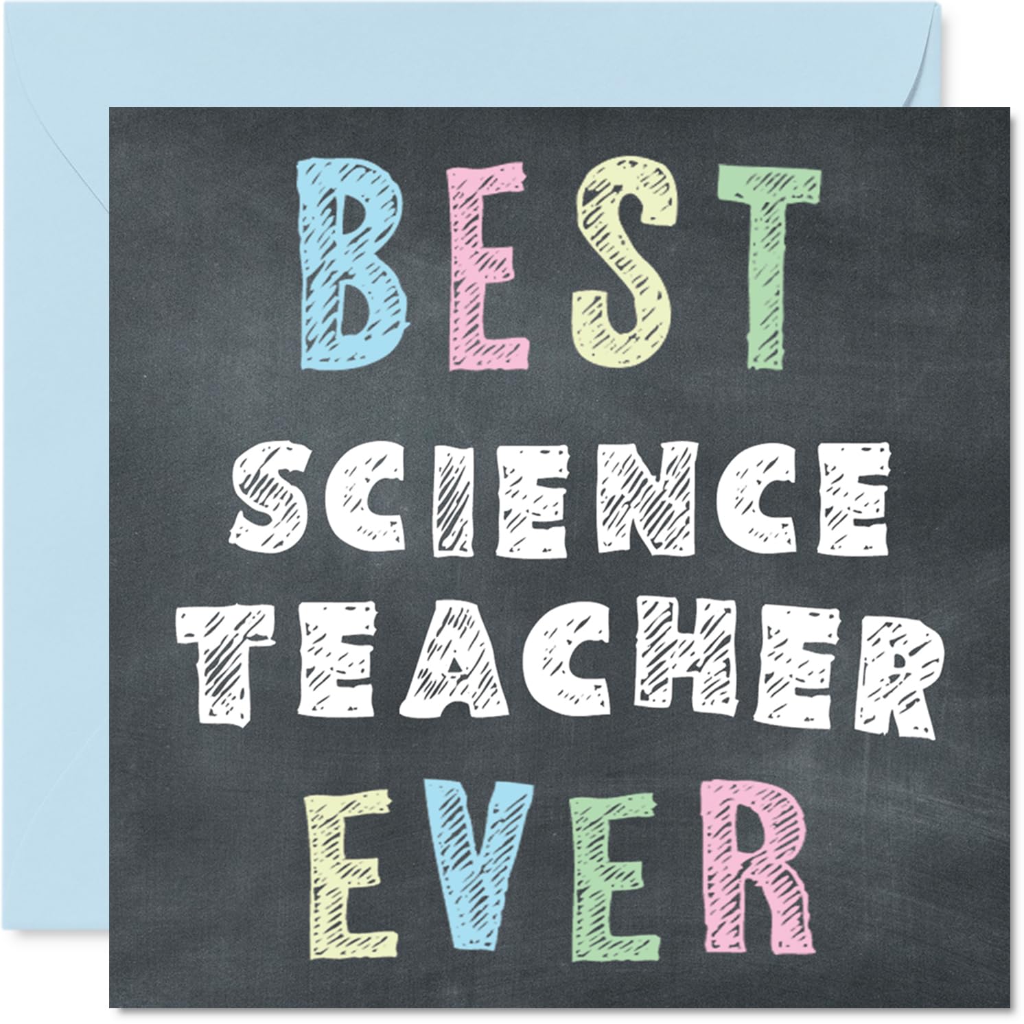 Science Teacher Appreciation Card - Best Science Teacher Ever - Thank You Card from Student Pupil, 145mm x 145mm Thankful Cards