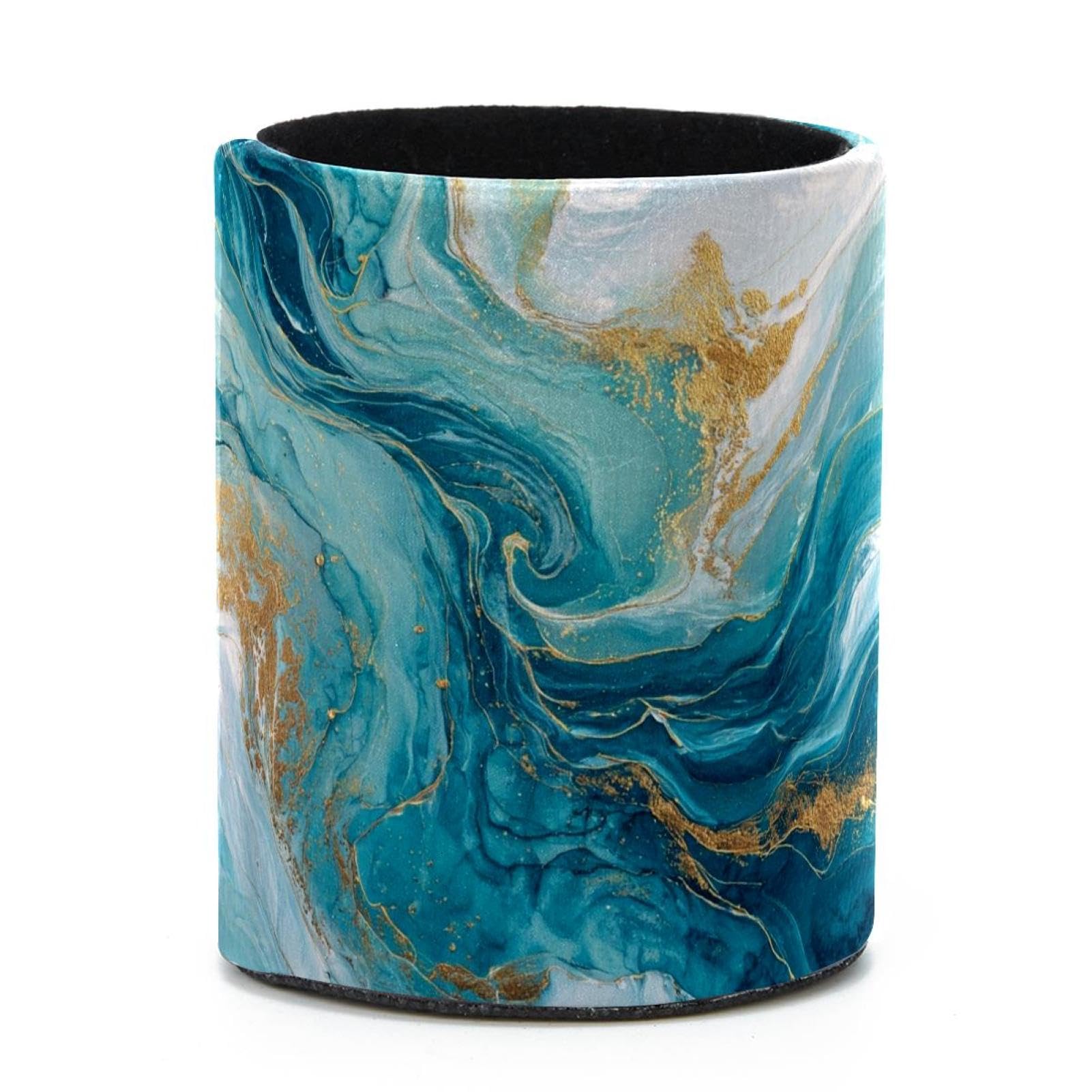 VAPOKF Round Pencil Holders for Desk, Marble Texture Pen Holders Pen Pot Makeup Brushes Storage Desktop Stationery Supplies Organiser for Home Office