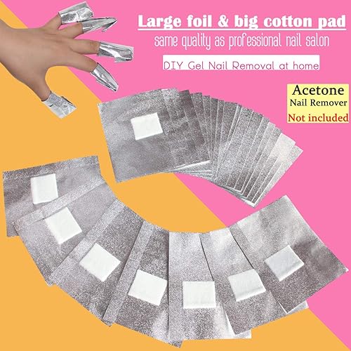 Miniatura 2 de MIILYE Envolturas de papel de aluminio para quitar esmalte de uñas para acrílico, polvo de inmersión, UVgel, barniz de esmalte de remojo, con