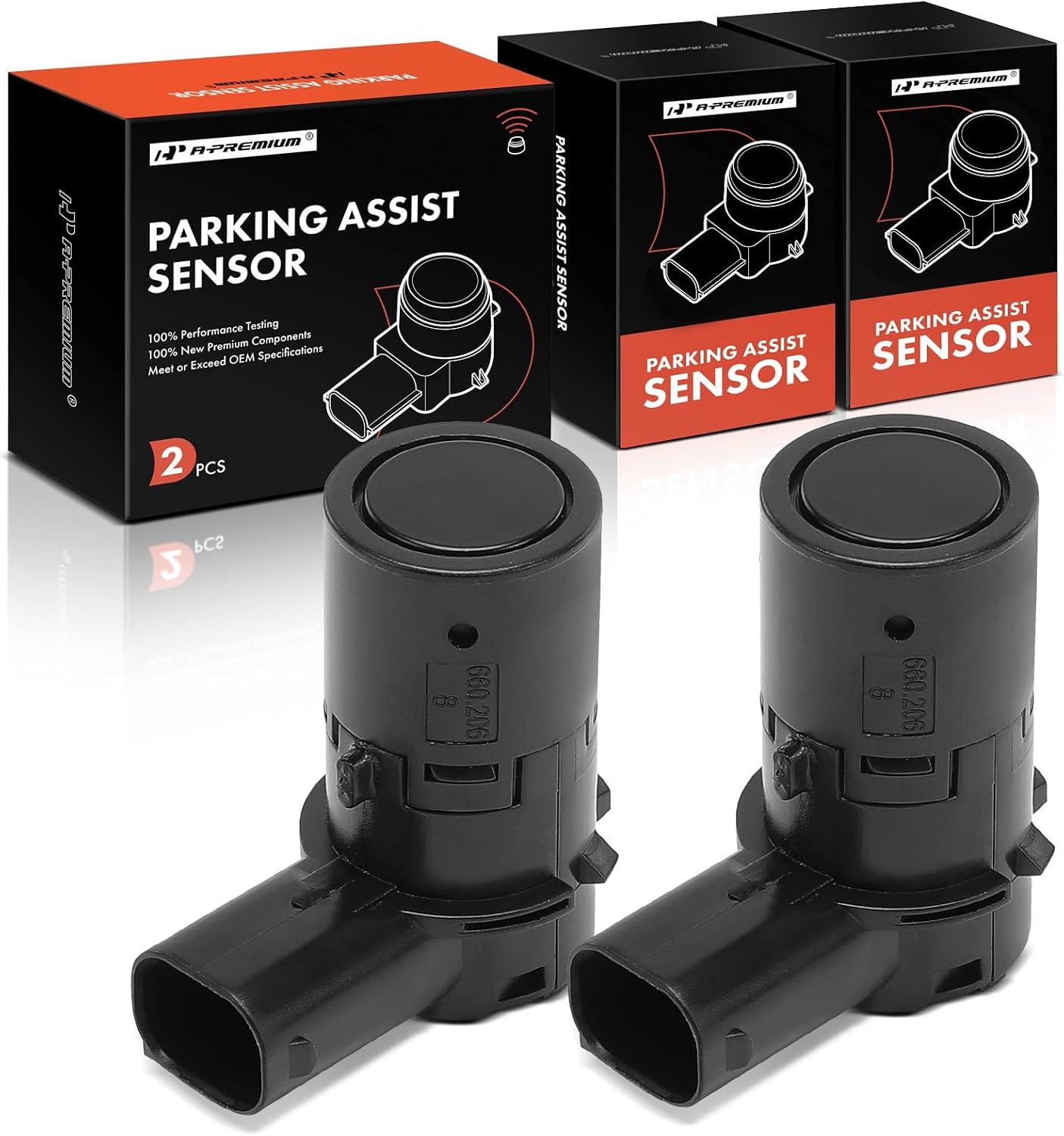 A-Premium 2-PC Reverse Backup Parking Assist Sensor Compatible with Select Jaguar Models - XF 2009-2015, XFR 2010-2015, XFR-S 2013-2015, XJ8 XJR 2004-2008, X-Type 2003-2008, XKR 2006
